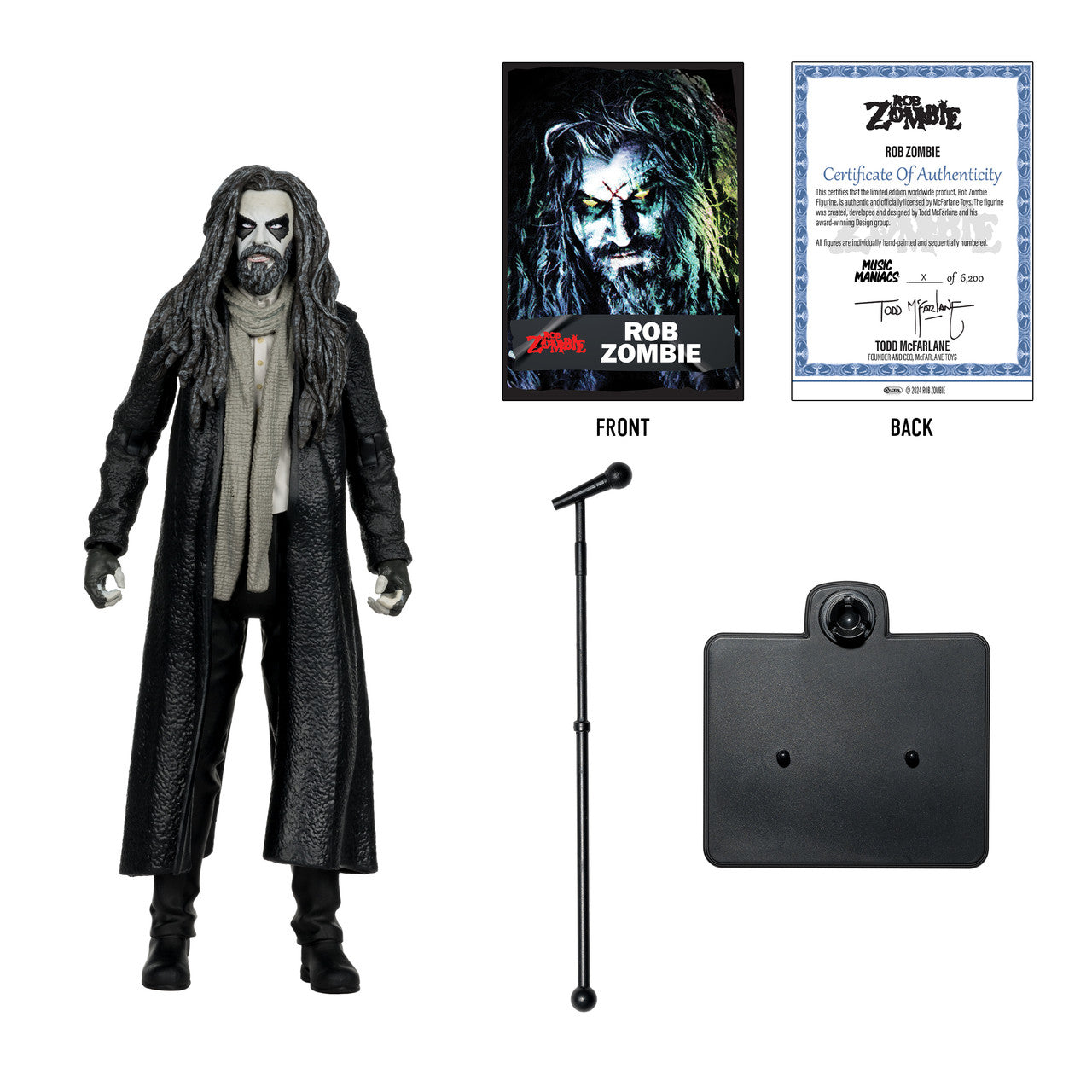 Rob Zombie Music Maniacs Metal 6 Scale Action Figure McFarlane T Props Replicas