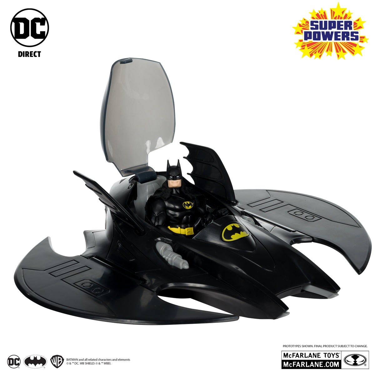 DC Super Powers Batman (Black Suit) with Batwing and Whirlybat (Gold L ...