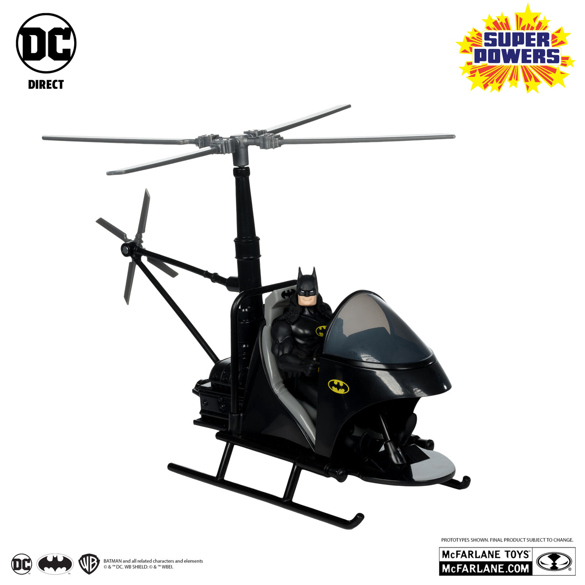 DC Super Powers Batman (Black Suit) with Batwing and Whirlybat (Gold L ...