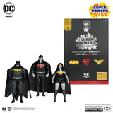 Batman, Superman & Wonder Woman Super Powers Black & White Accent Edition Gold Label 3pk (SDCC Exclusive) - McFarlane Toys