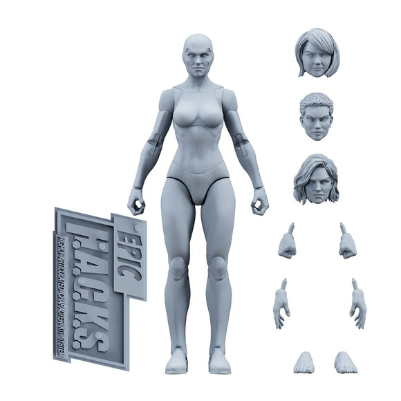 Epic H.A.C.K.S Blanks Shady Gray Female 1:12 Scale Action Figure - Boss Fight Studio