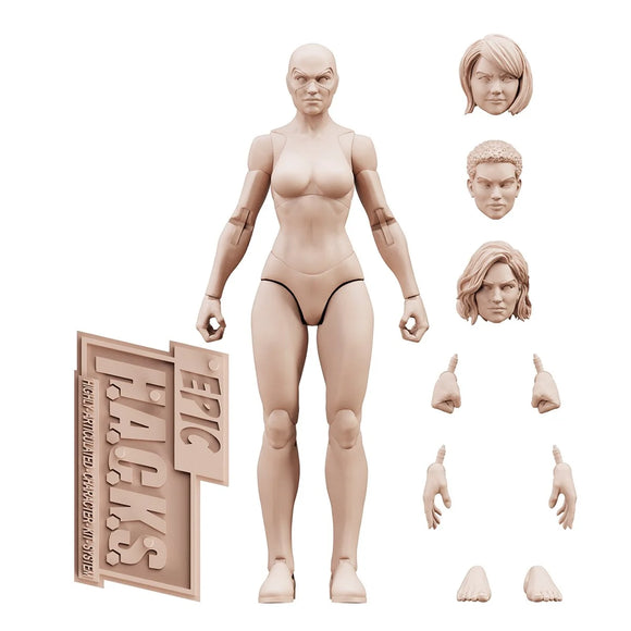 Epic H.A.C.K.S Blanks Champagne Beige Female 1:12 Scale Action Figure - Boss Fight Studio