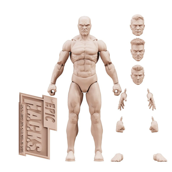 Epic H.A.C.K.S Blanks Champagne Beige Male 1:12 Scale Action Figure - Boss Fight Studio
