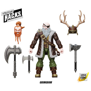 Vitruvian H.A.C.K.S. Fantasy Wave 8 Grimgrom Dwarf Mercenary Action Figure - Boss Fight Studio