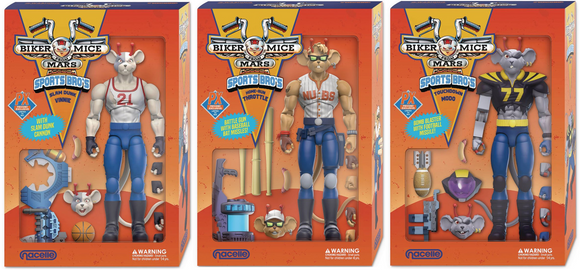 Biker Mice from Mars Sports Bros Action Figures (Full set of 3) Previews Exclusive - The Nacelle Company