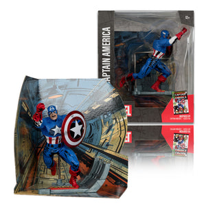 Marvel Collection Captain America (Captain America #100) 1:10th Scale Collectible Figure w/Scene - McFarlane Toys