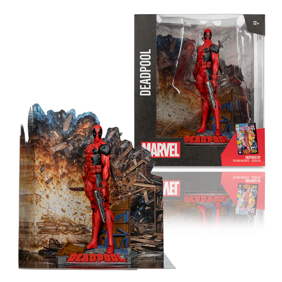 Marvel Collection Deadpool (The New Mutants #98) 1:10th Scale Posed Figure w/Scene - McFarlane Toys