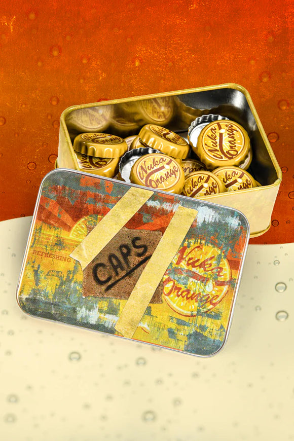 Fallout Bottle Cap Series: Nuka Orange with Collectible Tin – Props ...