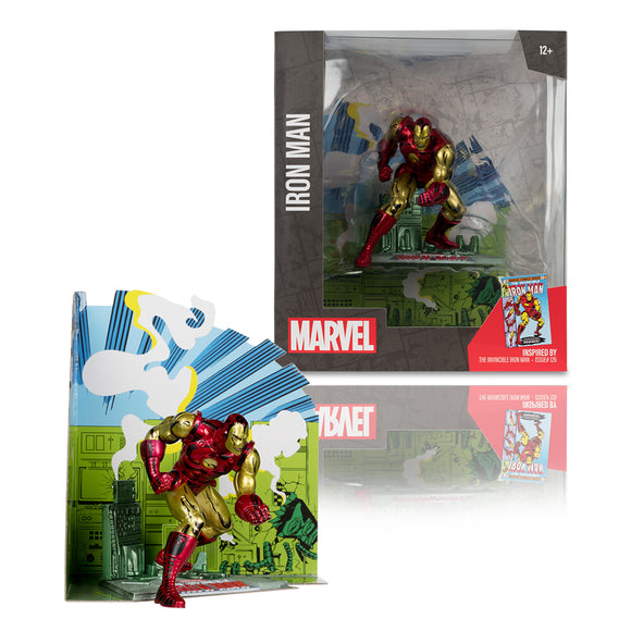 Marvel Collection Iron Man (The Invincible Iron Man #126) 1:10th Scale Posed Figure w/Scene - McFarlane Toys