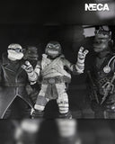 Universal Monsters x Teenage Mutant Ninja Turtles – Black & White Turtles 4-Pack 7" Inch Scale Action Figures- NECA