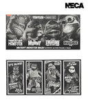 Universal Monsters x Teenage Mutant Ninja Turtles – Black & White Turtles 4-Pack 7" Inch Scale Action Figures- NECA