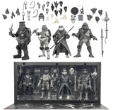 Universal Monsters x Teenage Mutant Ninja Turtles – Black & White Turtles 4-Pack 7" Inch Scale Action Figures- NECA