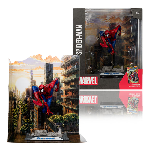 Marvel Collection Spider-Man (Spider-Man #6) 1:10th Scale Posed Figure w/Scene - McFarlane Toys