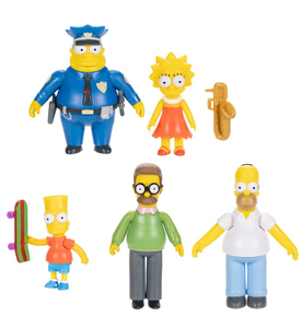 The Simpsons Wave 1 (Set of 5) 2 1/2-inch Scale Action Figures - Jakks Pacific