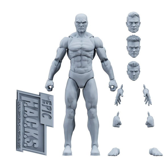 Epic H.A.C.K.S Blanks Shady Gray Male 1:12 Scale Action Figure - Boss Fight Studio