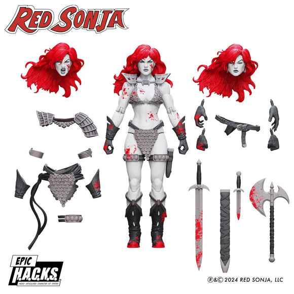 Red Sonja Black, White, and Red Epic H.A.C.K.S. 1:12 Scale Action Figure Previews Exclusive - Boss Fight Studio