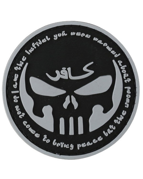 Punisher Infidel PVC Patch Hook and Loop Velcro, Airsoft, Paintball