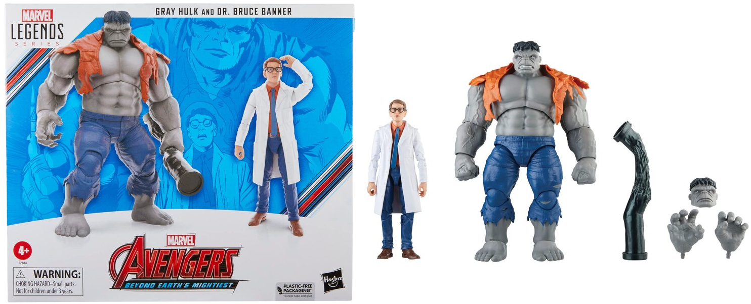 Marvel Legends Series Gray Hulk and Dr. Bruce Banner 2 Pack 6 Inch Props Replicas